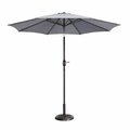 Claustro 9 ft. Outdoor Patio Umbrella with 8 Ribs - Gray CL3254354